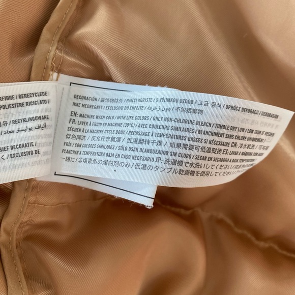 Abercrombie & Fitch Tan Caramel Brown Beige Puffer Jacket Hooded Winter Coat XS - Picture 15 of 16